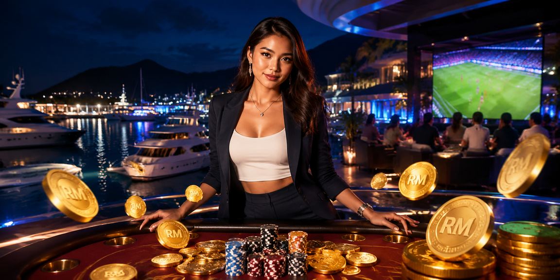 Suasana hiburan kasino di Langkawi dengan gaya Melayu — meja Baccarat 100zz